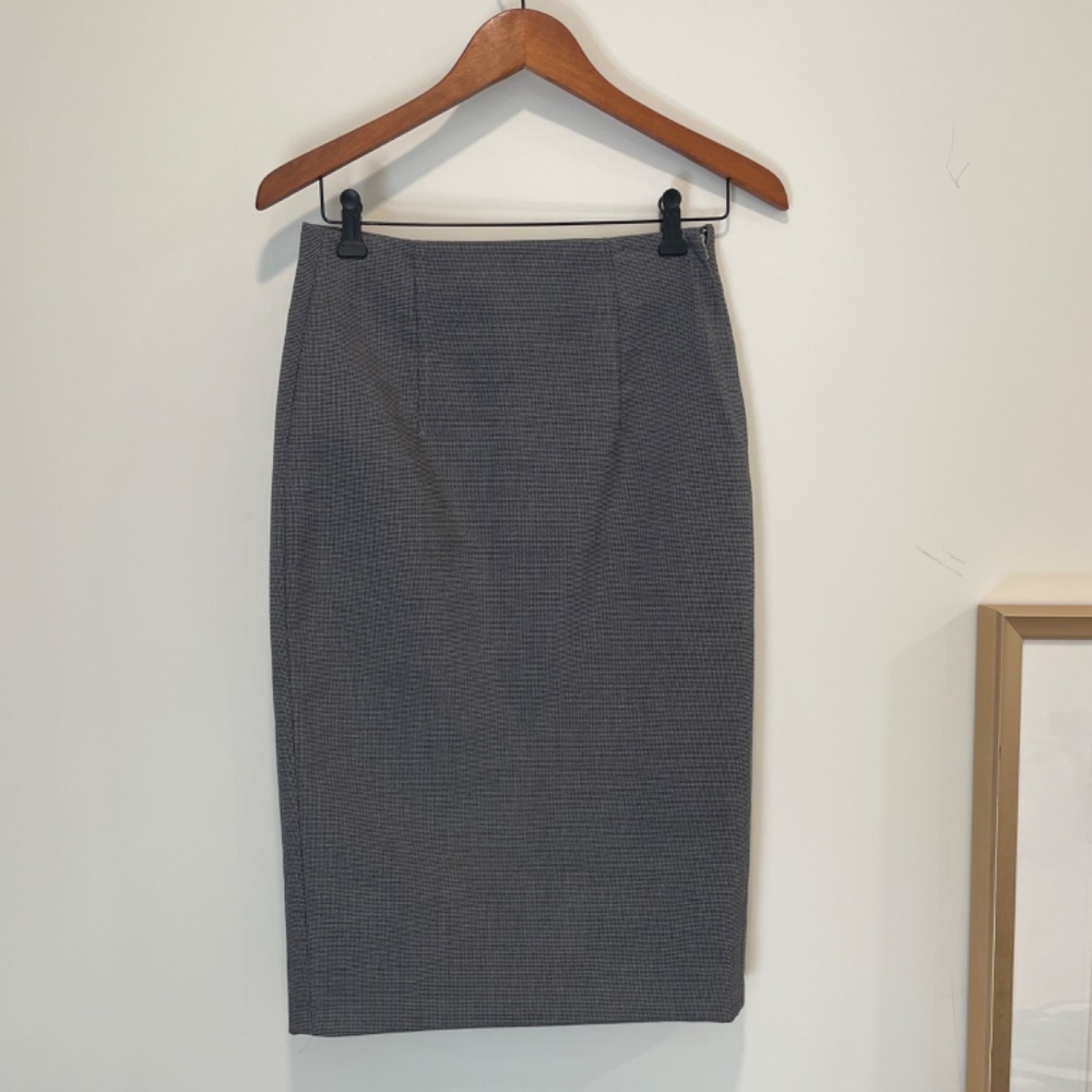 Zara Gray Pencil Skirt With Back Slit